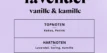 Lavendel vanille $ kamille Geur noten Geur studio
