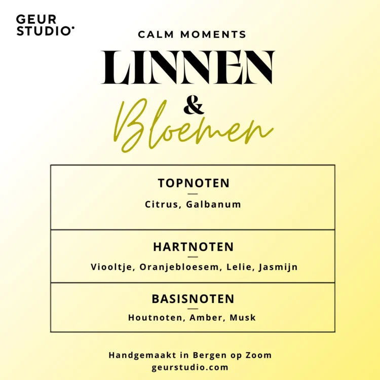 Linnen & Bloemen Geur noten Geur studio Linnen & Bloemen Geur noten Geur studio