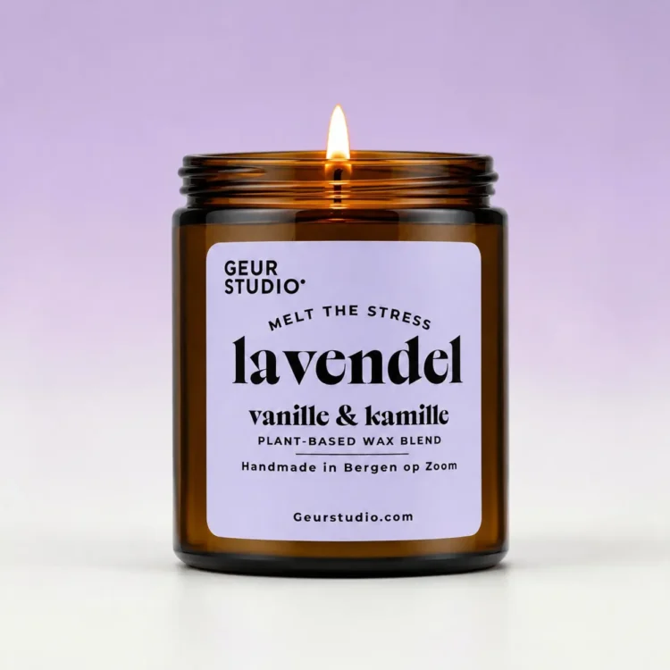 Geur kaars lavendel vanille & kamille geur studio 2 Geur kaars lavendel vanille & kamille geur studio 2