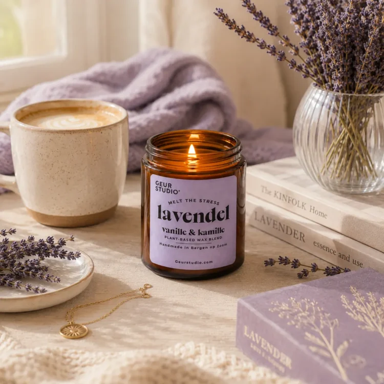 Geurkaars lavendel vanille & kamille geur studio 1 Geurkaars lavendel vanille & kamille geur studio 1