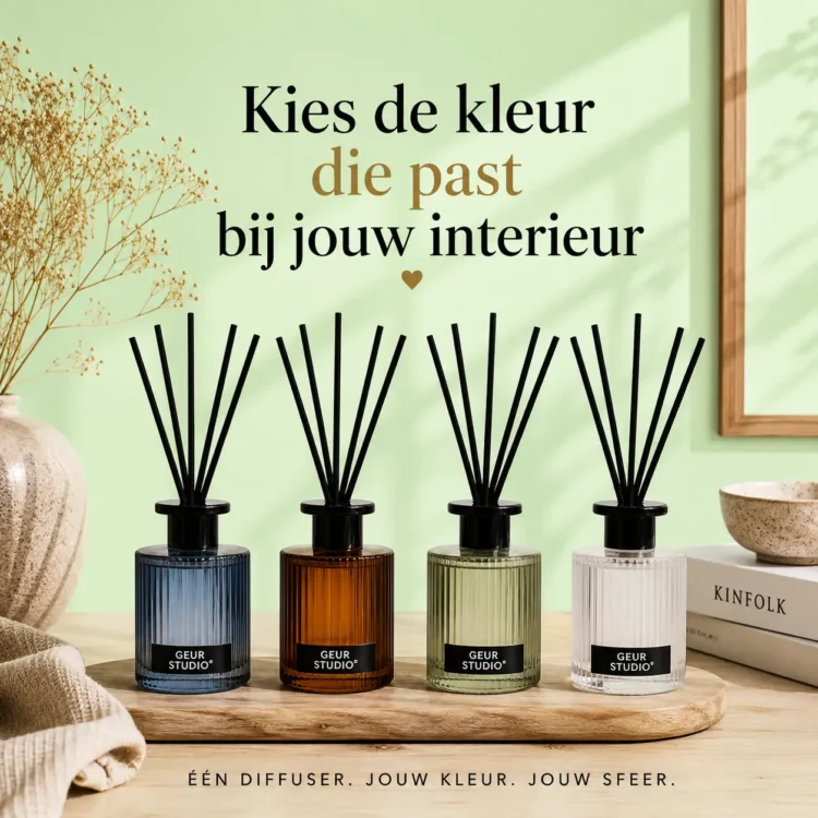 Geurstokjes kleuren Geur studio Groen Geurstokjes kleuren Geur studio Groen