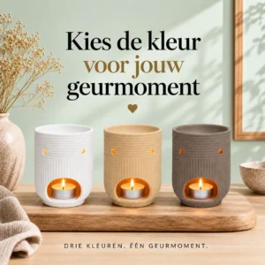 Ribbel Wax Melt Brander Wit - Zand - Grijs